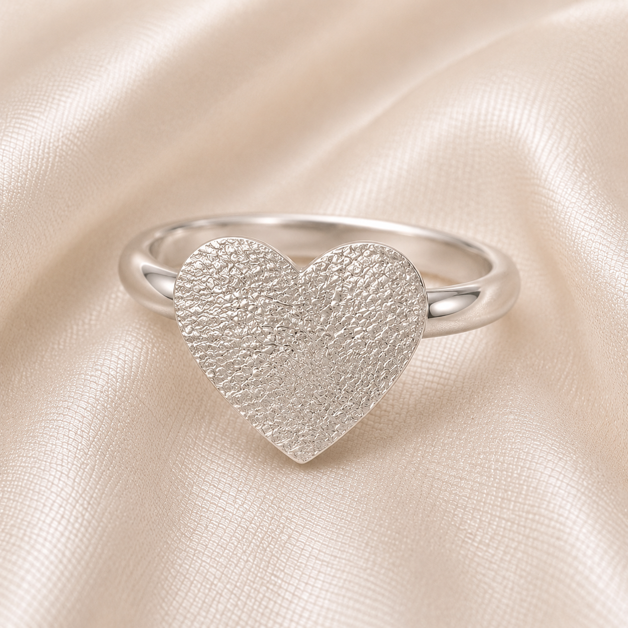 Dog Noseprint on a heart ring