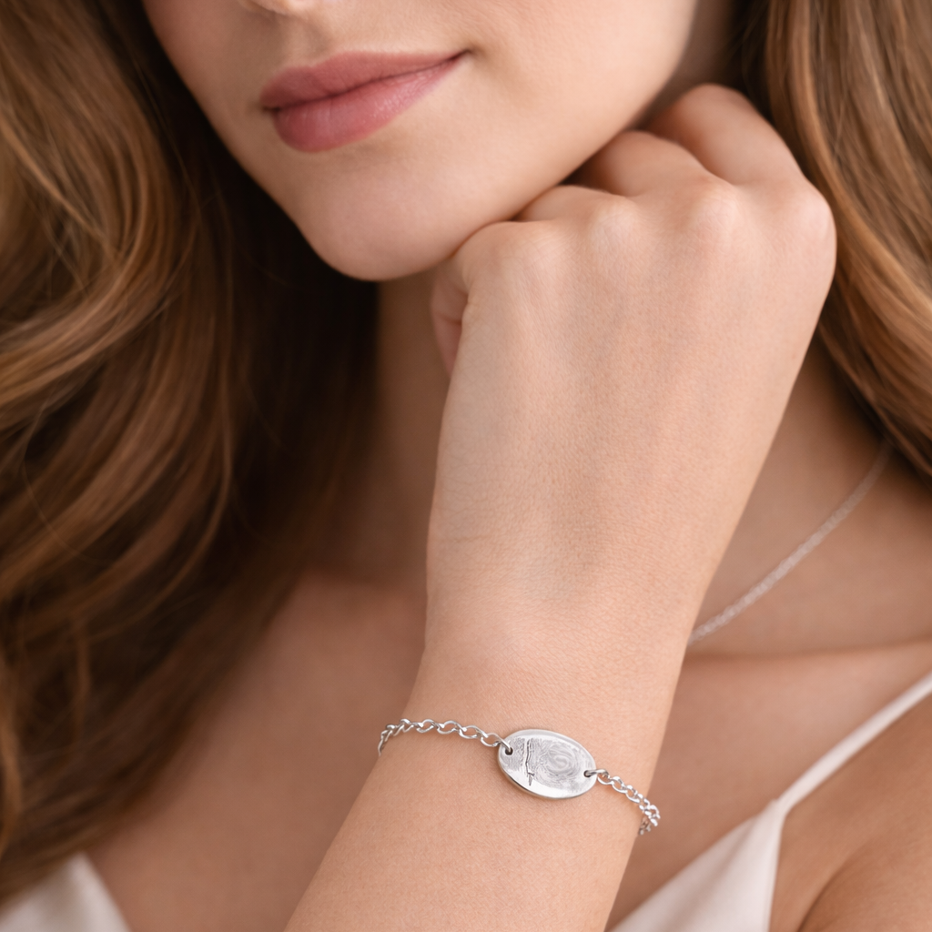 fingerprint  bracelet on a woman