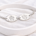 Personalised Heart Pawprint Charm Bracelet