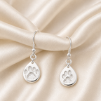 Personalised pawprint earrings drop down