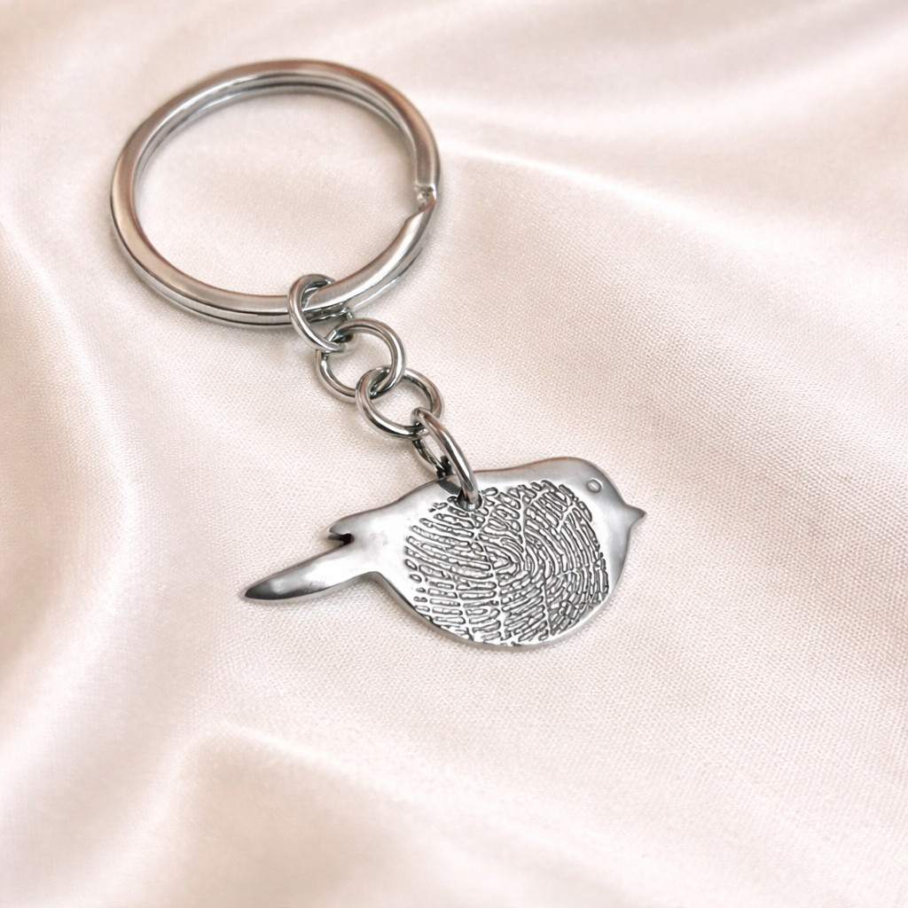 Personalised Fingerprint Circle Keyring